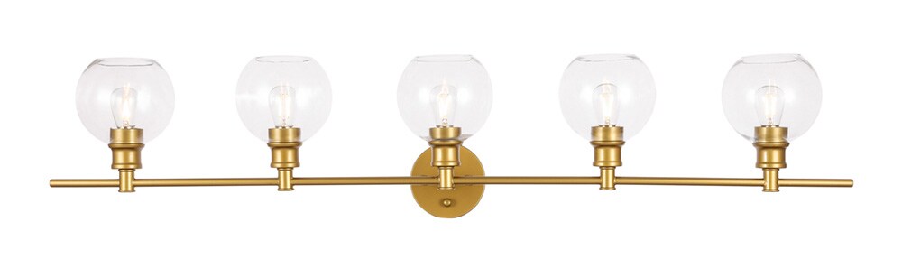 Elegant Furniture & Lighting - Collier 5 light Brass and Clear glass Wall sconce - LD2326BR veiw 1
