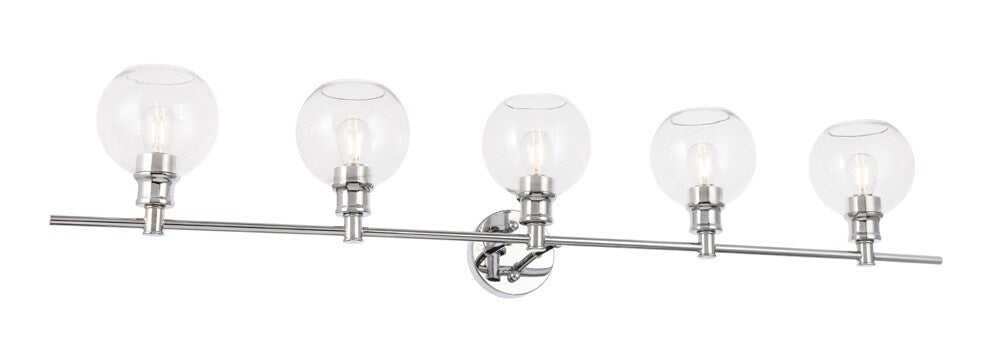 Elegant Furniture & Lighting - Collier 5 light Chrome and Clear glass Wall sconce - LD2326C veiw 1