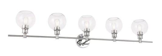Elegant Furniture & Lighting - Collier 5 light Chrome and Clear glass Wall sconce - LD2326C veiw 1