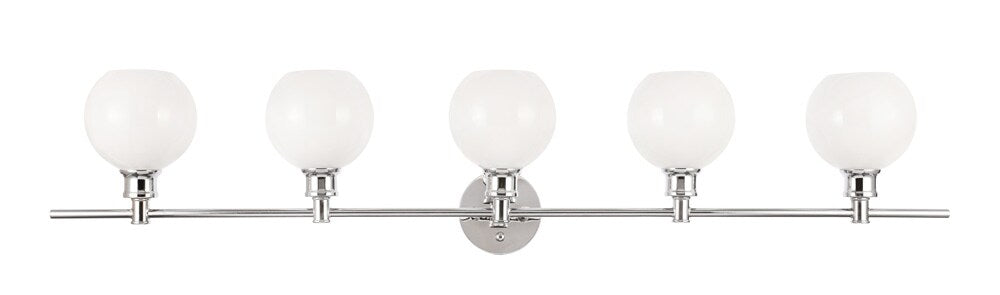 Elegant Furniture & Lighting - Collier 5 light Chrome and Frosted white glass Wall sconce - LD2327C veiw 1