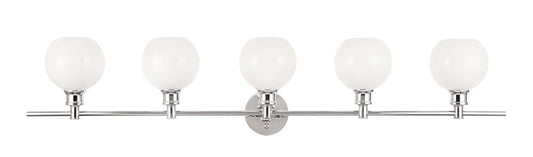 Elegant Furniture & Lighting - Collier 5 light Chrome and Frosted white glass Wall sconce - LD2327C veiw 1