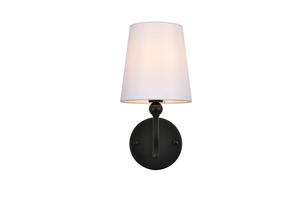 Elegant Furniture & Lighting - Colson 1 light Black and Clear Bath Sconce - LD7322W6BLK veiw 1
