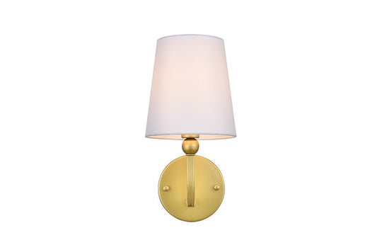 Elegant Furniture & Lighting - Colson 1 light Brass and Clear Bath Sconce - LD7322W6BRA veiw 1