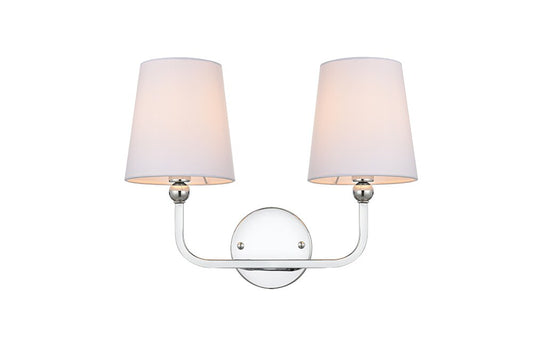 Elegant Furniture & Lighting - Colson 2 light Chrome and Clear Bath Sconce - LD7322W16CH veiw 1