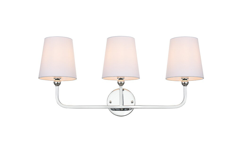 Elegant Furniture & Lighting - Colson 3 light Chrome and Clear Bath Sconce - LD7322W26CH veiw 1
