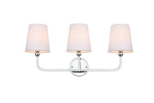 Elegant Furniture & Lighting - Colson 3 light Chrome and Clear Bath Sconce - LD7322W26CH veiw 1