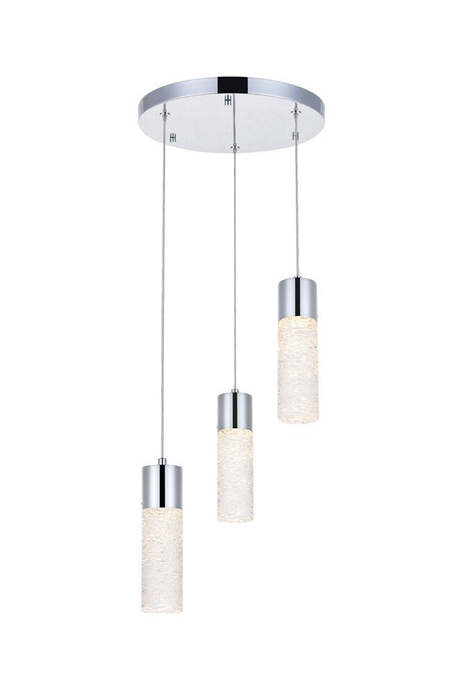 Elegant Furniture & Lighting - Constellation 3 light Chrome LED Pendant - 5200D12C veiw 1