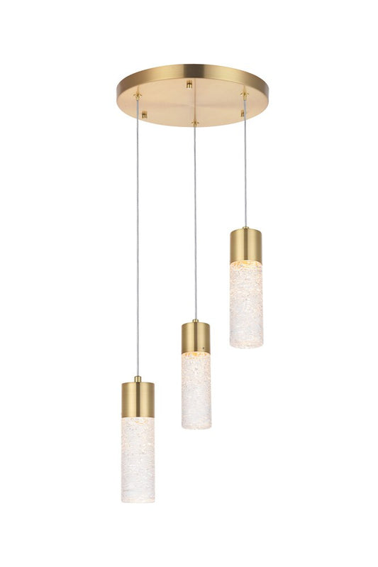 Elegant Furniture & Lighting - Constellation 3 light Gold LED Pendant - 5200D12G veiw 1