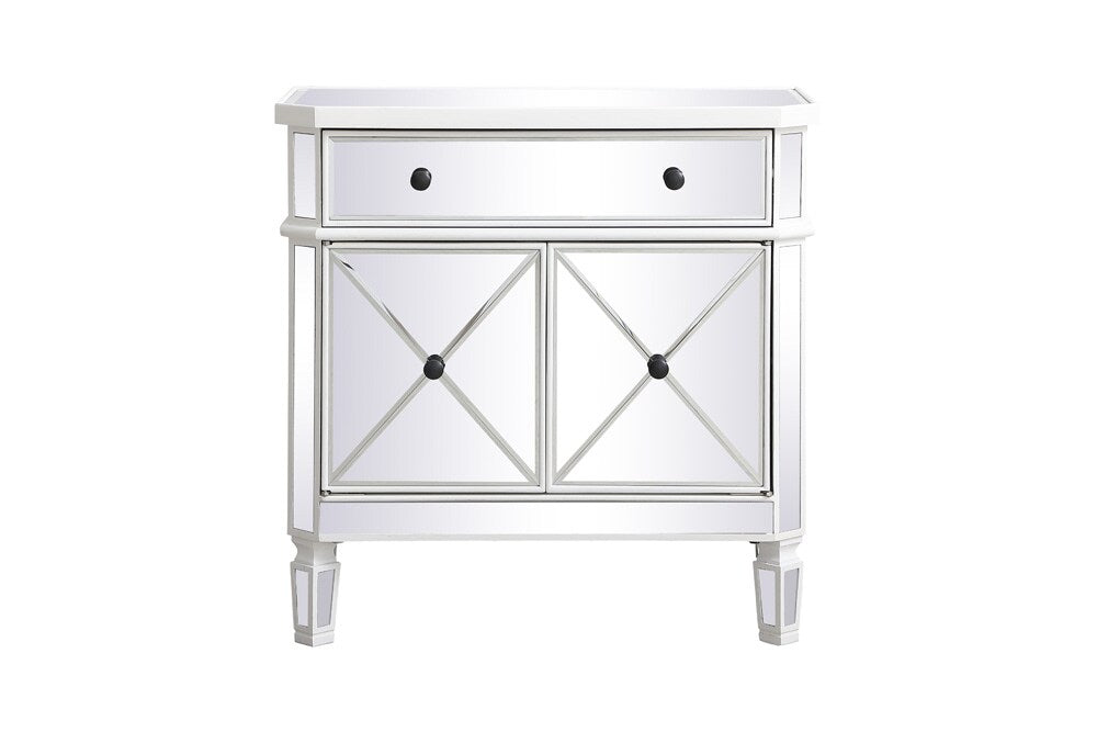 Elegant Furniture & Lighting - Contempo 32 inch mirrored cabinet in antique white - MF6-1002AW veiw 1
