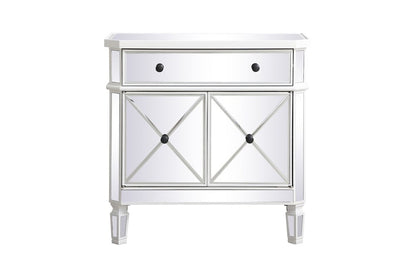 Elegant Furniture & Lighting - Contempo 32 inch mirrored cabinet in antique white - MF6-1002AW veiw 1