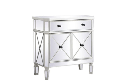 Elegant Furniture & Lighting - Contempo 32 inch mirrored cabinet in antique white - MF6-1002AW veiw 6