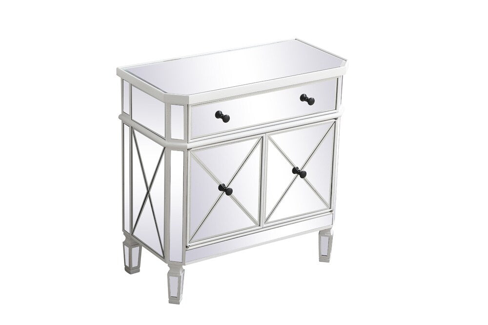 Elegant Furniture & Lighting - Contempo 32 inch mirrored cabinet in antique white - MF6-1002AW veiw 7