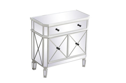 Elegant Furniture & Lighting - Contempo 32 inch mirrored cabinet in antique white - MF6-1002AW veiw 7