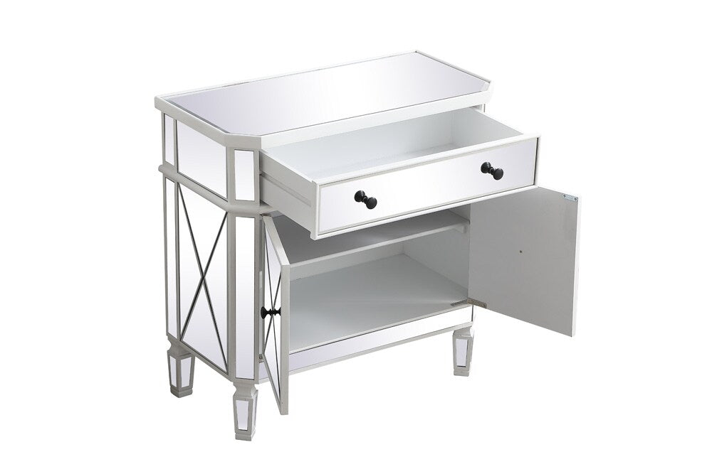 Elegant Furniture & Lighting - Contempo 32 inch mirrored cabinet in antique white - MF6-1002AW veiw 8