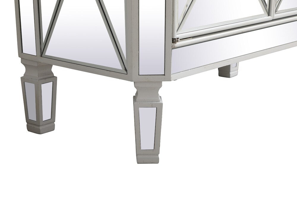 Elegant Furniture & Lighting - Contempo 32 inch mirrored cabinet in antique white - MF6-1002AW veiw 10
