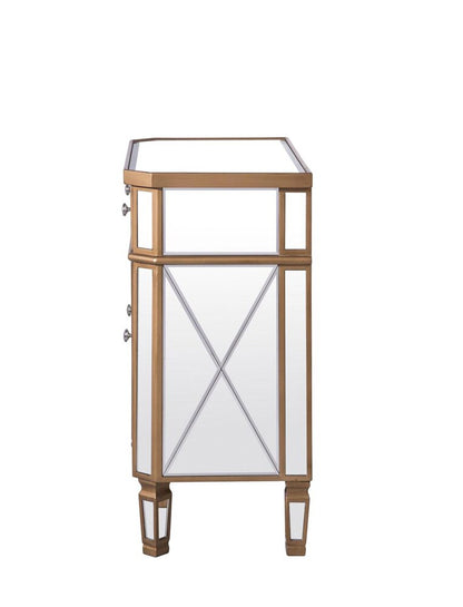 Elegant Furniture & Lighting - Contempo 1 Drawer 2 Door Cabinet 32 in. x 16 in. x 32 in. in Gold Clear - MF6-1102GC veiw 5