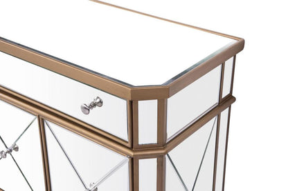 Elegant Furniture & Lighting - Contempo 1 Drawer 2 Door Cabinet 32 in. x 16 in. x 32 in. in Gold Clear - MF6-1102GC veiw 8