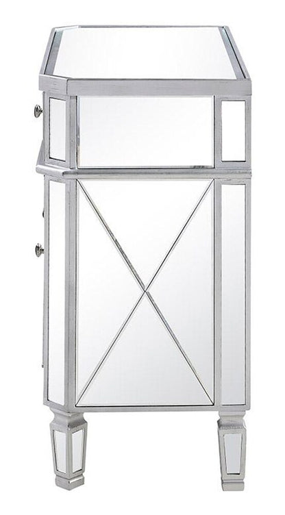 Elegant Furniture & Lighting - Contempo 1 Drawer 2 Door Cabinet 32 in. x 16 in. x 32 in. in silver Clear - MF6-1002SC veiw 4