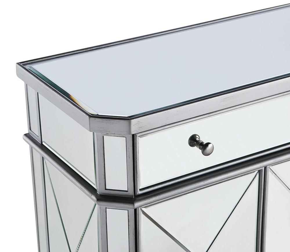 Elegant Furniture & Lighting - Contempo 1 Drawer 2 Door Cabinet 32 in. x 16 in. x 32 in. in silver Clear - MF6-1002SC veiw 5