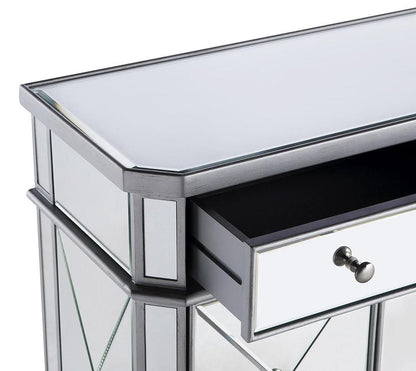 Elegant Furniture & Lighting - Contempo 1 Drawer 2 Door Cabinet 32 in. x 16 in. x 32 in. in silver Clear - MF6-1002SC veiw 6
