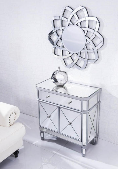 Elegant Furniture & Lighting - Contempo 1 Drawer 2 Door Cabinet 32 in. x 16 in. x 32 in. in silver Clear - MF6-1002SC veiw 8