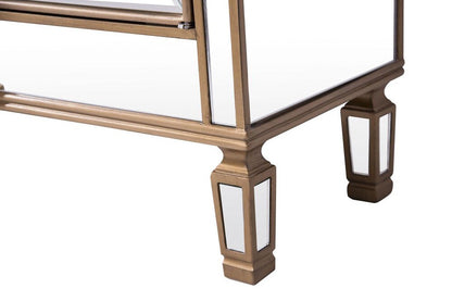 Elegant Furniture & Lighting - Contempo 3 Drawer 4 Door Cabinet 60 in. x 14 in. x 36 in. in Gold Clear - MF6-1101GC veiw 9
