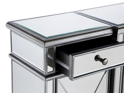 Elegant Furniture & Lighting - Contempo 3 Drawer 4 Door Cabinet 60 in. x 14 in. x 36 in. in silver Clear - MF6-1001SC veiw 6