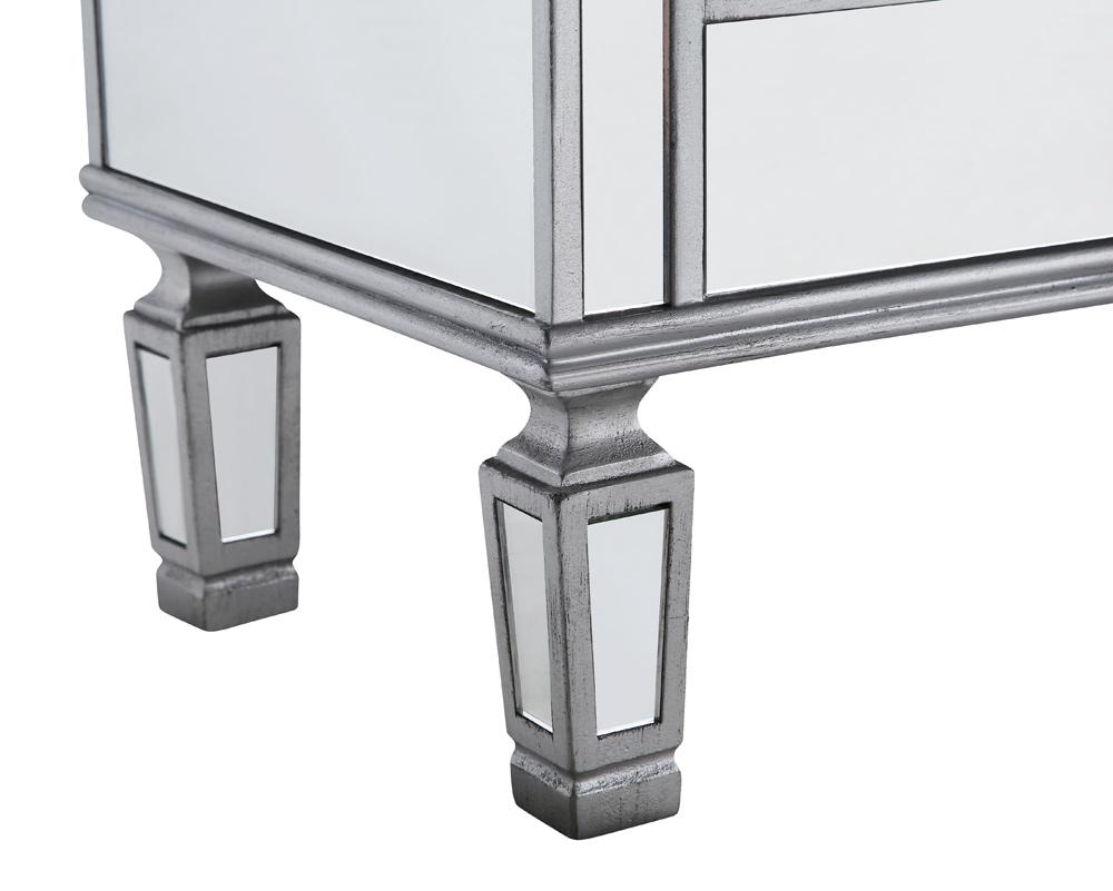 Elegant Furniture & Lighting - Contempo 3 Drawer 4 Door Cabinet 60 in. x 14 in. x 36 in. in silver Clear - MF6-1001SC veiw 7