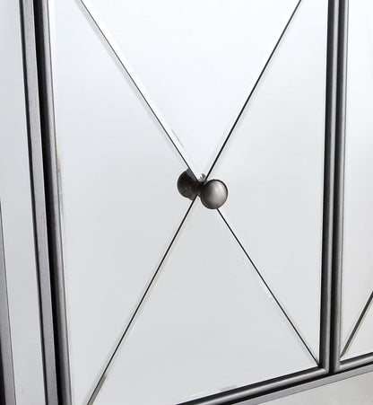 Elegant Furniture & Lighting - Contempo 3 Drawer 4 Door Cabinet 60 in. x 14 in. x 36 in. in silver Clear - MF6-1001SC veiw 9