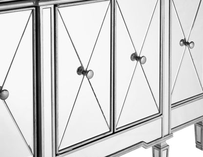 Elegant Furniture & Lighting - Contempo 3 Drawer 4 Door Cabinet 48 .In. X 14 In. X 36 In. in silver Clear - MF6-1111SC veiw 7