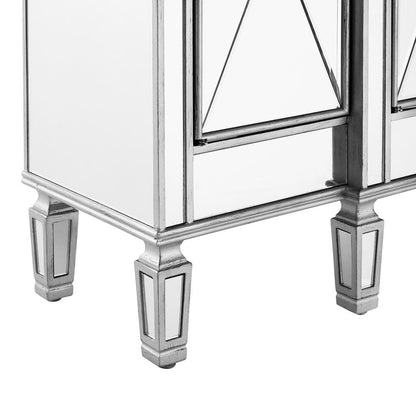 Elegant Furniture & Lighting - Contempo 3 Drawer 4 Door Cabinet 48 .In. X 14 In. X 36 In. in silver Clear - MF6-1111SC veiw 8