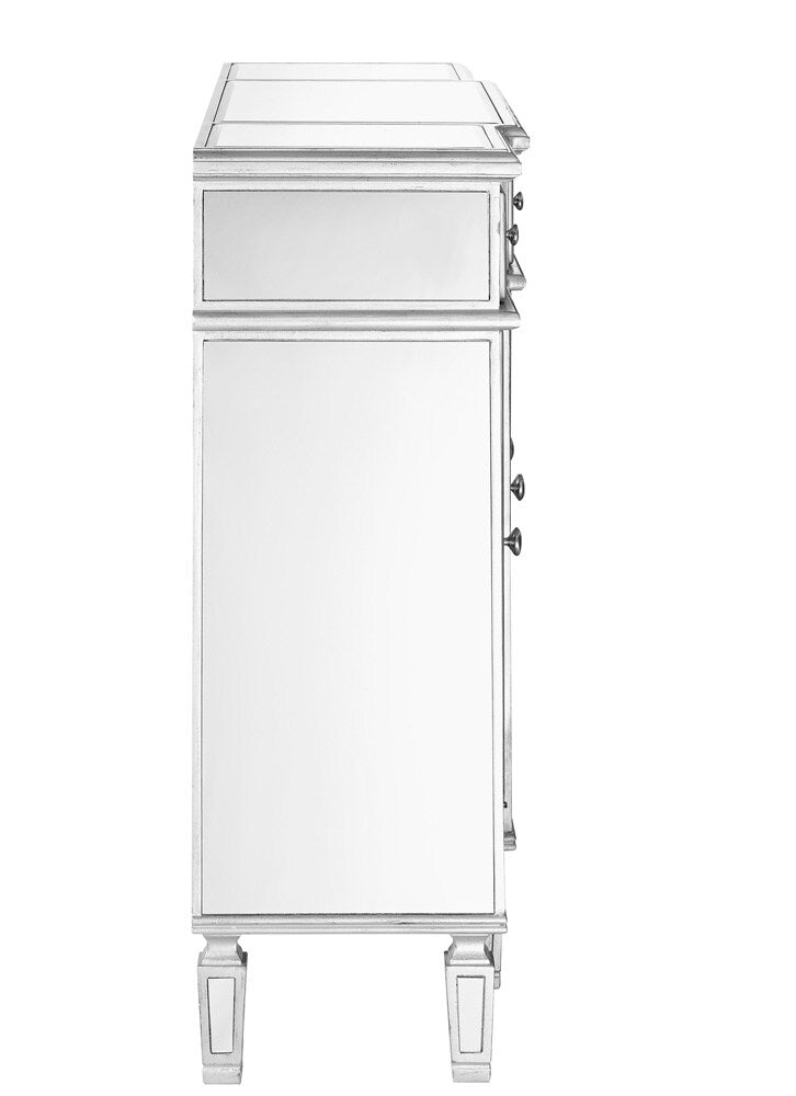 Elegant Furniture & Lighting - Contempo 3 Drawer 4 Door Cabinet 48 .In. X 14 In. X 36 In. in silver Clear - MF6-1111SC veiw 9