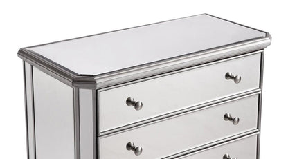 Elegant Furniture & Lighting - Contempo 5 Drawer Cabinet 33 in. x 16 in. x 49 in. in silver paint - MF6-1026S veiw 6