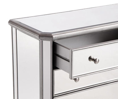 Elegant Furniture & Lighting - Contempo 5 Drawer Cabinet 33 in. x 16 in. x 49 in. in silver paint - MF6-1026S veiw 7