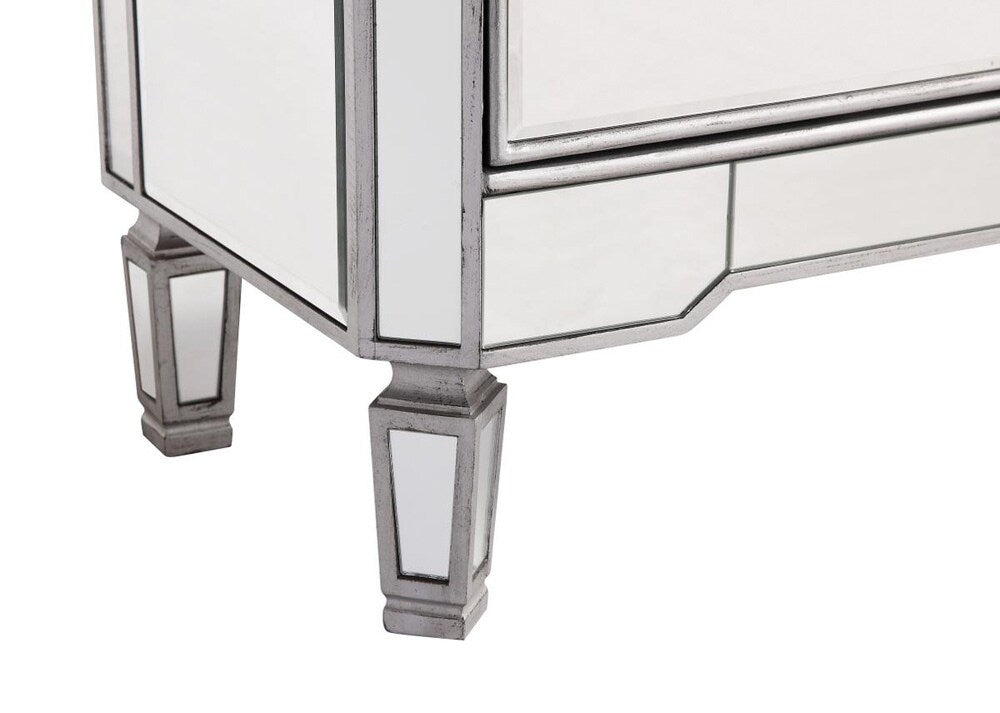Elegant Furniture & Lighting - Contempo 5 Drawer Cabinet 33 in. x 16 in. x 49 in. in silver paint - MF6-1026S veiw 8
