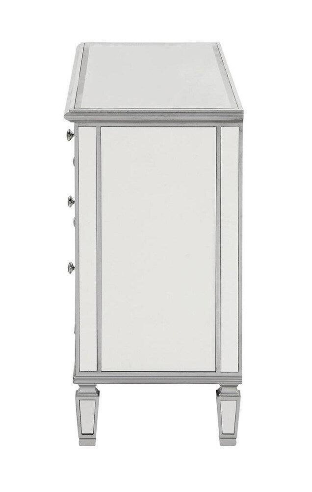 Elegant Furniture & Lighting - Contempo 6 Drawer Dresser 48 in. x 18 in. x 32 in. in silver paint - MF6-1017S veiw 3