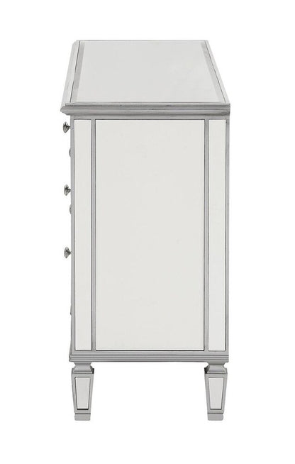 Elegant Furniture & Lighting - Contempo 6 Drawer Dresser 48 in. x 18 in. x 32 in. in silver paint - MF6-1017S veiw 3