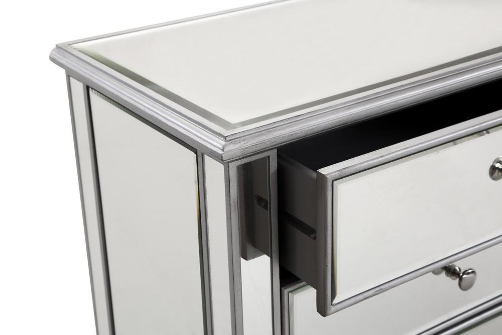 Elegant Furniture & Lighting - Contempo 6 Drawer Dresser 48 in. x 18 in. x 32 in. in silver paint - MF6-1017S veiw 5