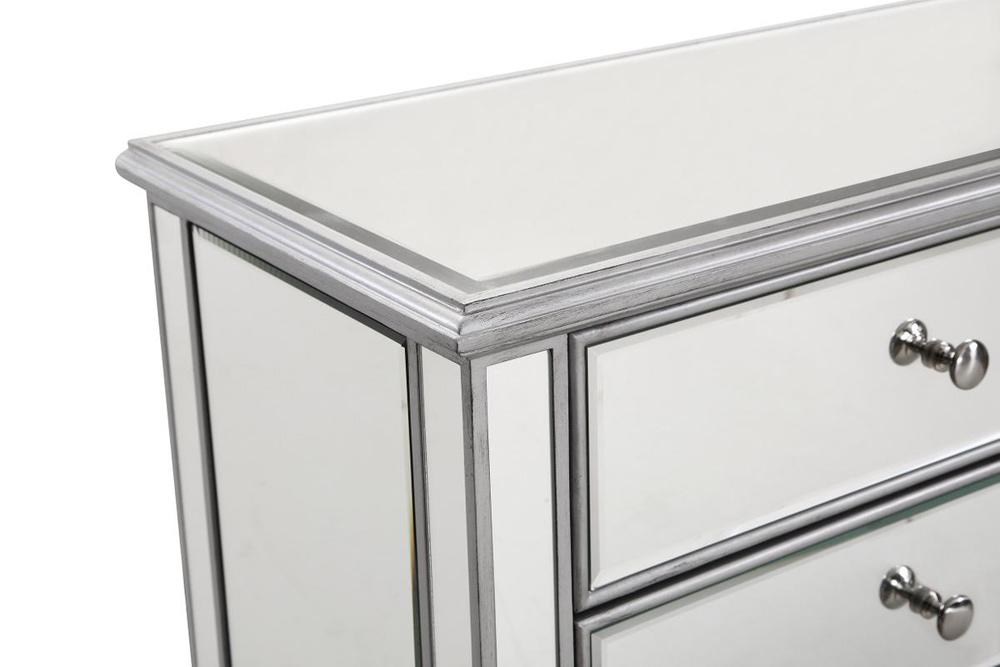 Elegant Furniture & Lighting - Contempo 6 Drawer Dresser 48 in. x 18 in. x 32 in. in silver paint - MF6-1017S veiw 6