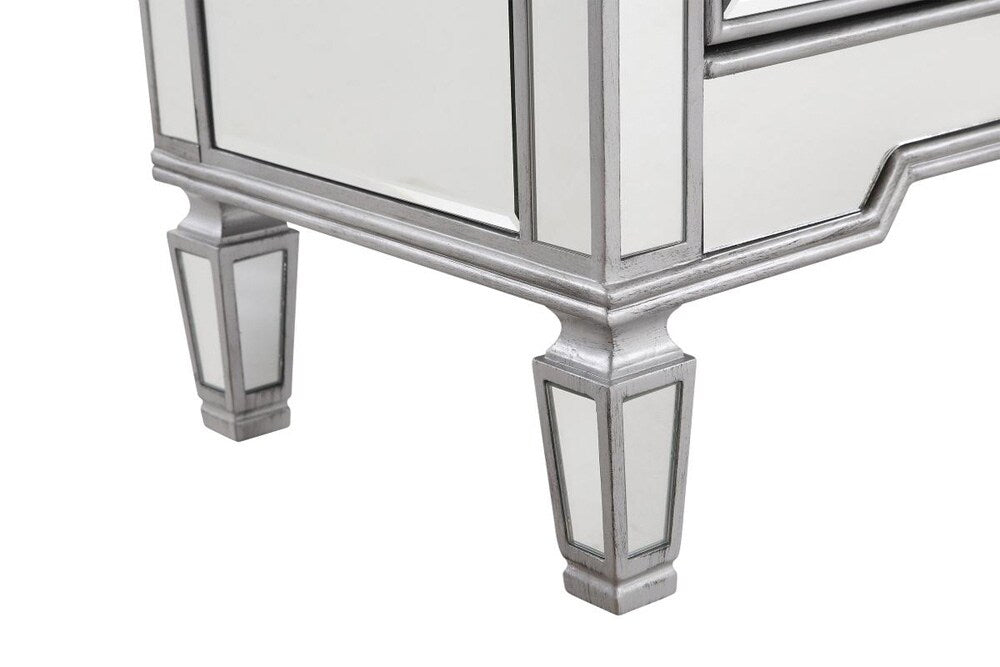 Elegant Furniture & Lighting - Contempo 6 Drawer Dresser 48 in. x 18 in. x 32 in. in silver paint - MF6-1017S veiw 7