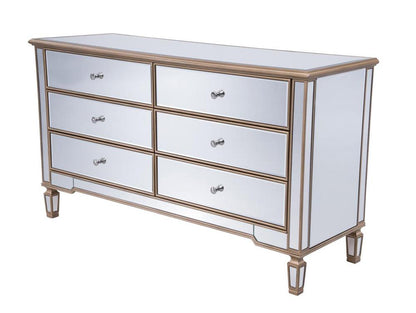 Elegant Furniture & Lighting - Contempo 6 Drawers Cabinet 60 in. x 20 in. x 34 in. in Gold paint - MF6-1136G veiw 1