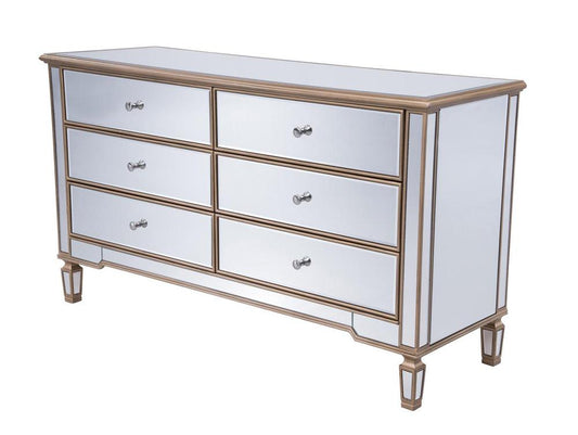 Elegant Furniture & Lighting - Contempo 6 Drawers Cabinet 60 in. x 20 in. x 34 in. in Gold paint - MF6-1136G veiw 1