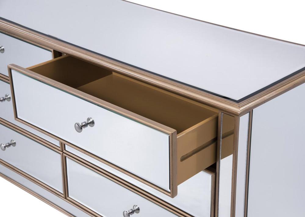 Elegant Furniture & Lighting - Contempo 6 Drawers Cabinet 60 in. x 20 in. x 34 in. in Gold paint - MF6-1136G veiw 3