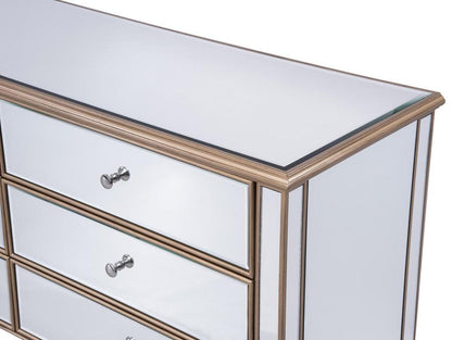 Elegant Furniture & Lighting - Contempo 6 Drawers Cabinet 60 in. x 20 in. x 34 in. in Gold paint - MF6-1136G veiw 4