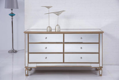 Elegant Furniture & Lighting - Contempo 6 Drawers Cabinet 60 in. x 20 in. x 34 in. in Gold paint - MF6-1136G veiw 8