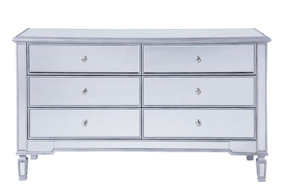 Elegant Furniture & Lighting - Contempo 6 drawers cabinet 60 in. x 20 in. x 34 in. in silver paint - MF6-1036S veiw 1