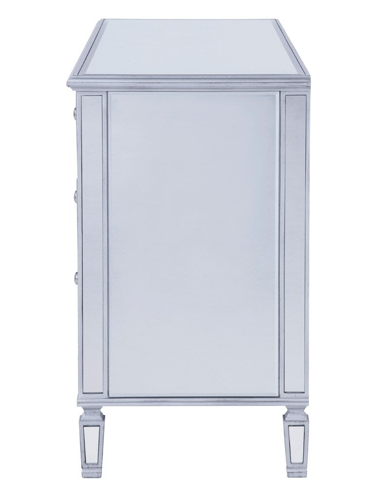 Elegant Furniture & Lighting - Contempo 6 drawers cabinet 60 in. x 20 in. x 34 in. in silver paint - MF6-1036S veiw 4