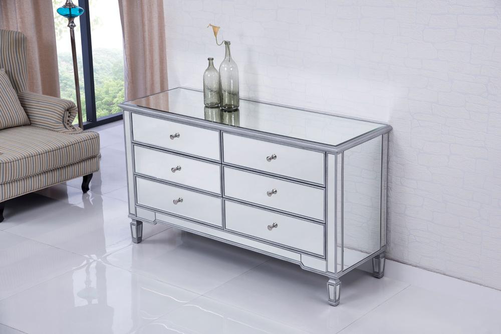 Elegant Furniture & Lighting - Contempo 6 drawers cabinet 60 in. x 20 in. x 34 in. in silver paint - MF6-1036S veiw 6