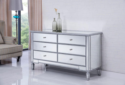 Elegant Furniture & Lighting - Contempo 6 drawers cabinet 60 in. x 20 in. x 34 in. in silver paint - MF6-1036S veiw 7