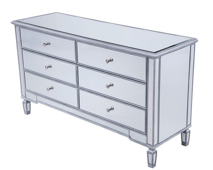 Elegant Furniture & Lighting - Contempo 6 drawers cabinet 60 in. x 20 in. x 34 in. in silver paint - MF6-1036S veiw 8